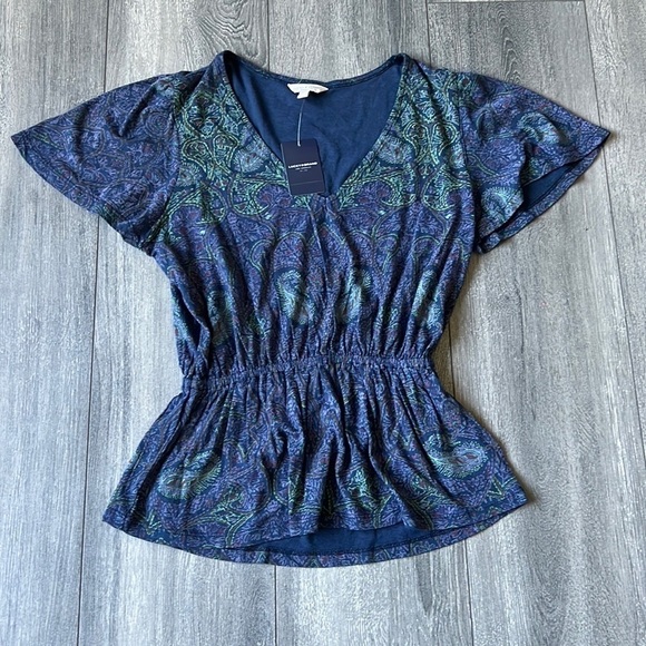 Lucky Brand Tops - Lucky Brand Blue Peplum cotton top